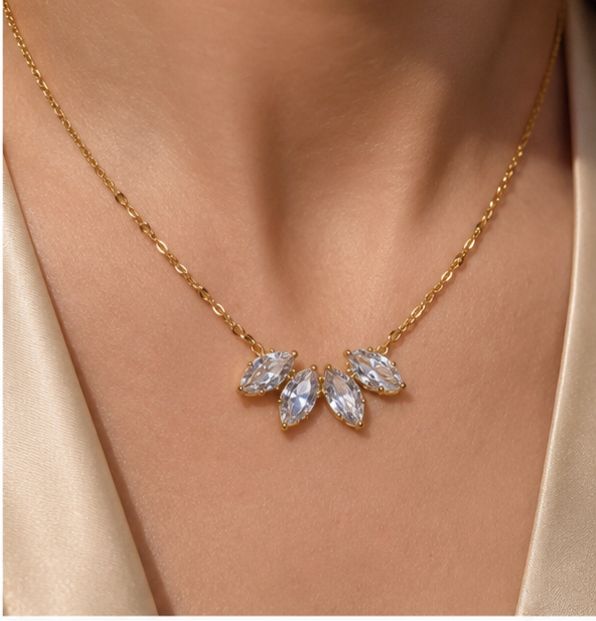 Collier avec pendentif en argent & plaqué or