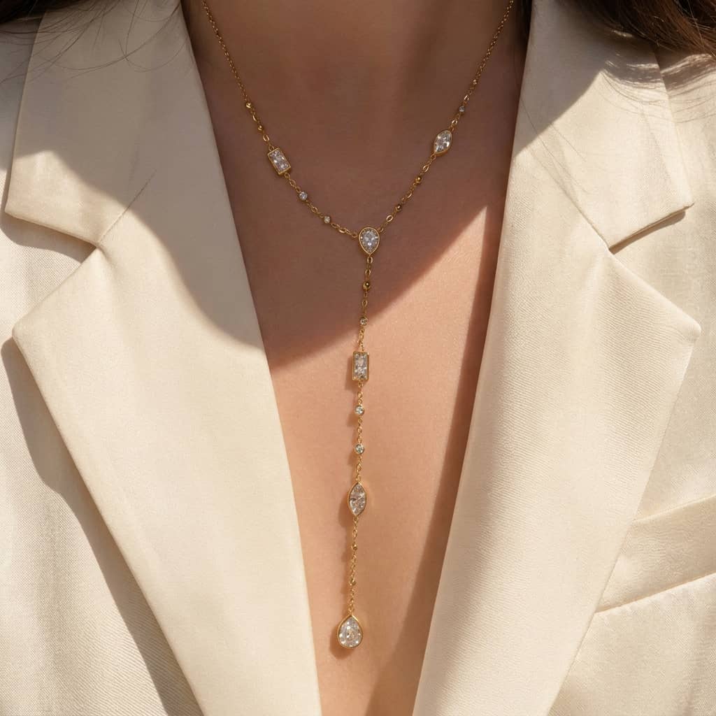 Collier en cristal goutte de Bordeaux