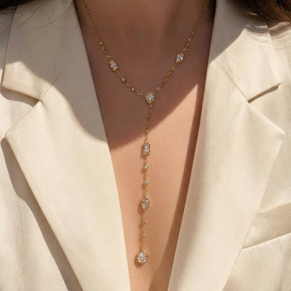 Collier en cristal goutte de Bordeaux